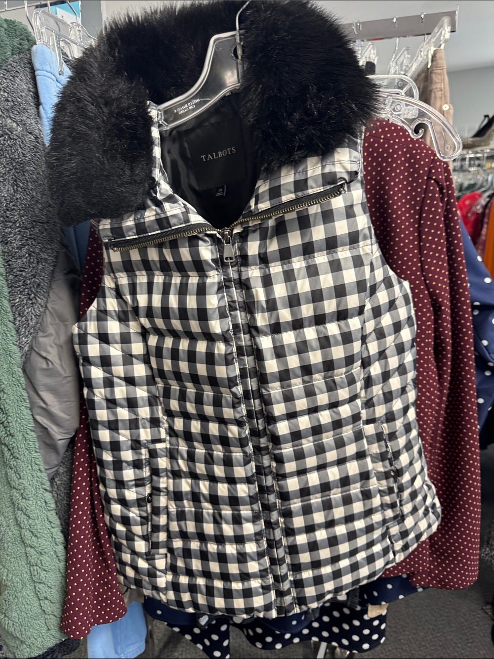 Talbots gingham vest xs // 092326